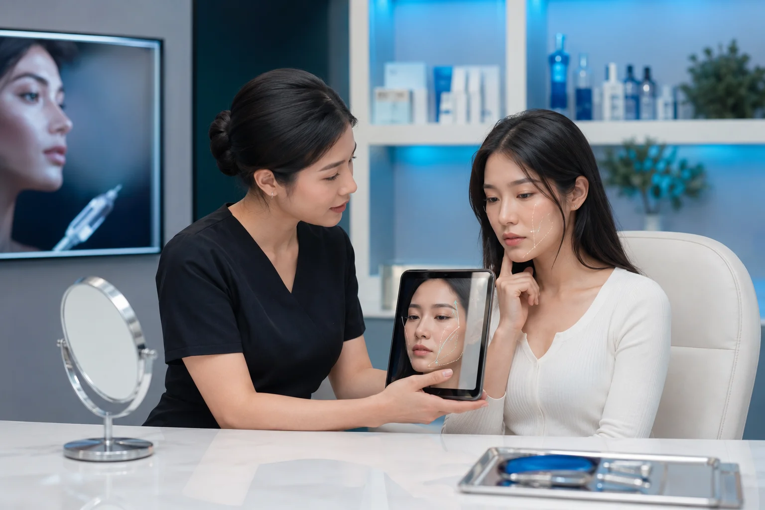 apple cheek lift kết hợp phân tích vùng mí dưới
