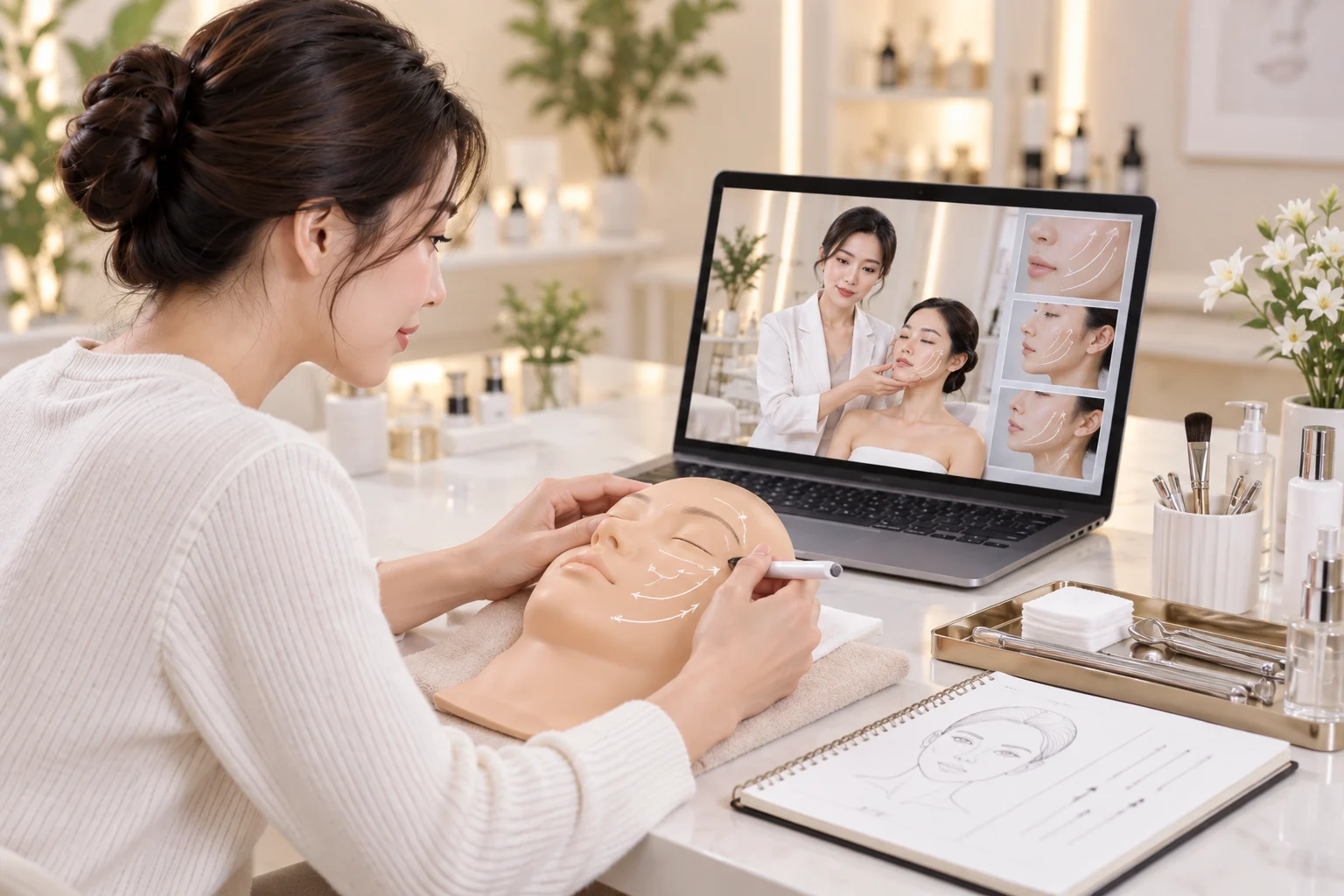 video kỹ thuật nâng cơ táo kết hợp phân tích vùng mắt má