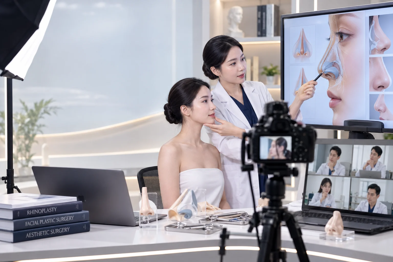 giải phẫu trong video nâng mũi cho bác sĩ online